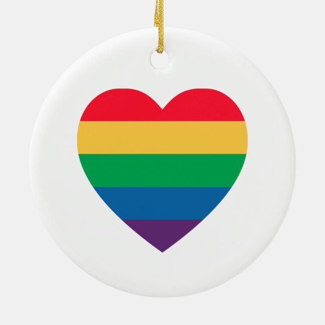 Rainbow Heart Pride Ornament (Back)