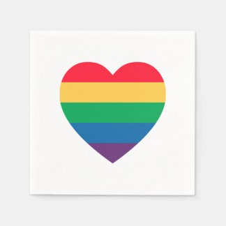 Rainbow Heart Pride Paper Napkins