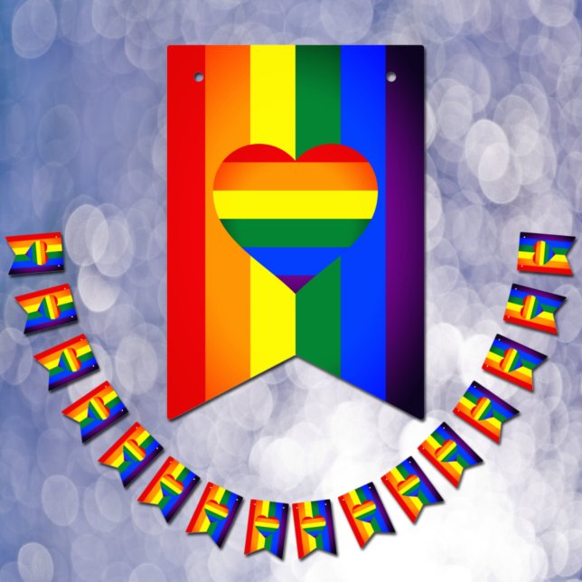 Rainbow Heart & Pride Rainbow Flag / LGBT party (Creator Uploaded)