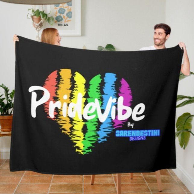 Rainbow Heart PrideVibe: Cosy with Pride Fleece Blanket (Creator Uploaded)