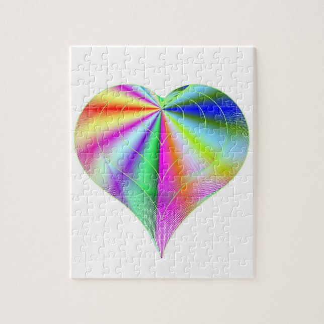 Rainbow Heart Puzzle Box (Vertical)