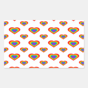 Rainbow Heart Rectangular Sticker