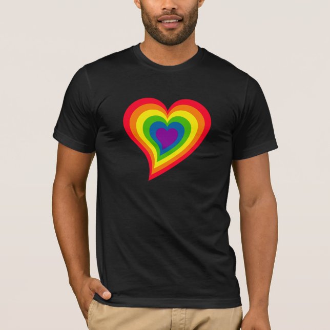 Rainbow Heart shirt - choose style & colour (Front)
