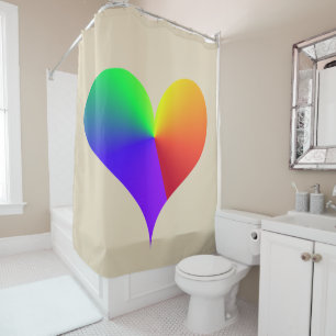 Rainbow Heart Shower Curtain