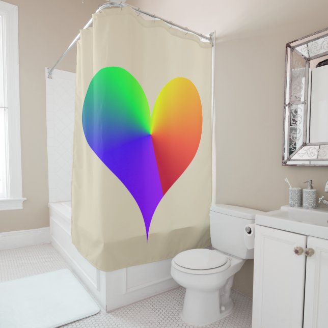 Rainbow Heart Shower Curtain (In Situ)
