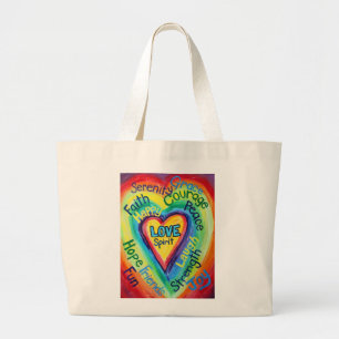 Rainbow Heart Spirit Words Bag