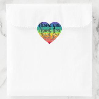 Rainbow heart THANK YOU Sticker