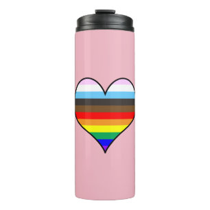 Rainbow Heart Thermal Tumbler