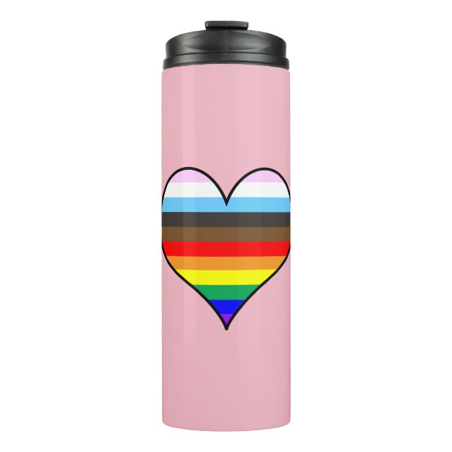 Rainbow Heart Thermal Tumbler (Front)