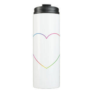 Rainbow heart thermal tumbler