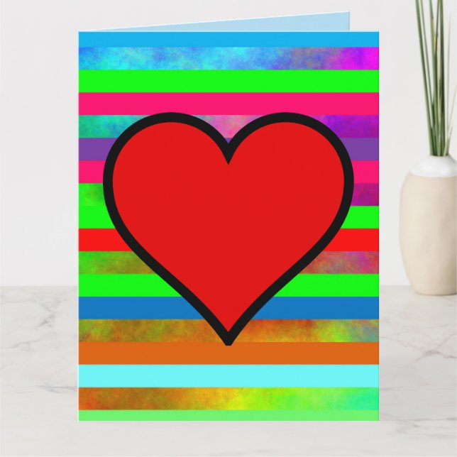 RAINBOW HEART THINKING OF YOU BIG CARD (Front)