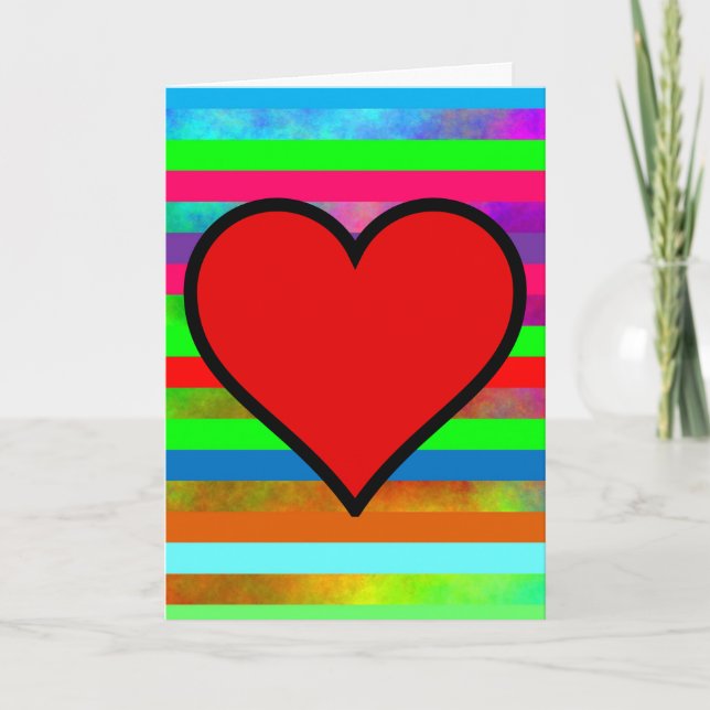 RAINBOW HEART THINKING OF YOU CARD (Front)