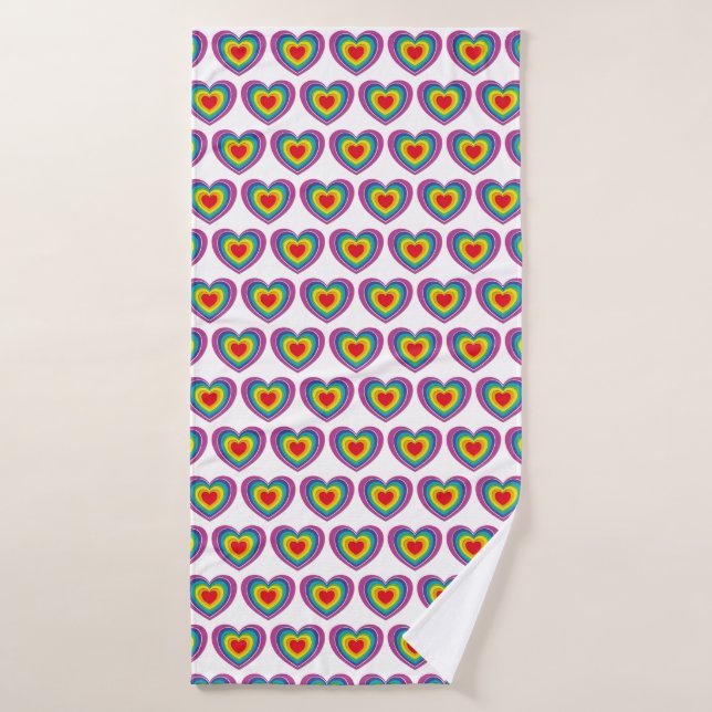 Rainbow Heart Towel (Bath Towel)