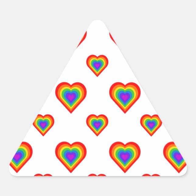 Rainbow Heart Triangle Sticker (Front)