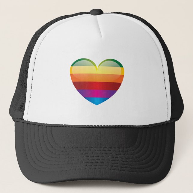 Rainbow Heart Trucker Hat (Front)