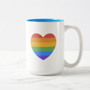 Rainbow Heart Two-Tone Coffee Mug