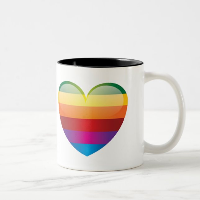 Rainbow Heart Two-Tone Coffee Mug (Right)