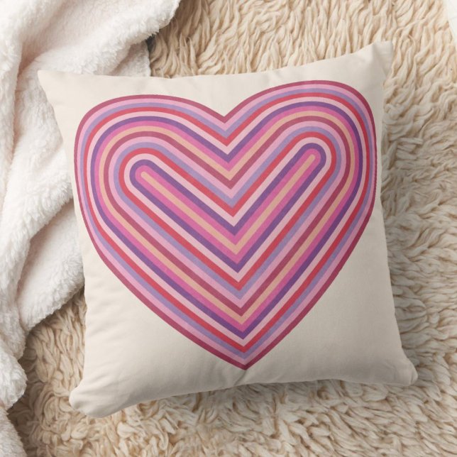 Rainbow Heart Valentine's Day Pillow - Plum (Creator Uploaded)