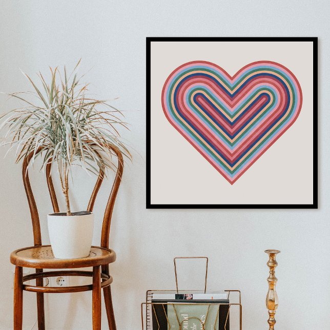 Rainbow Heart Valentine's Day Poster - Salmon Pink (Creator Uploaded)