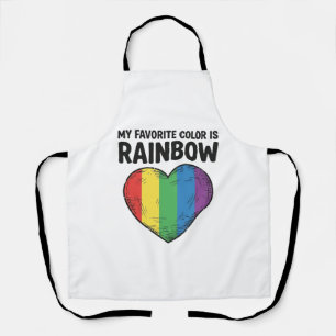 Rainbow Heart Vintage Engraving Favourite Colour S Apron