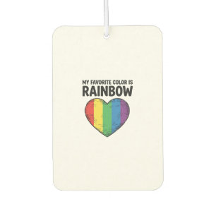 Rainbow Heart Vintage Engraving Favourite Colour S Car Air Freshener