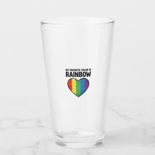 Rainbow Heart Vintage Engraving Favourite Colour S Glass