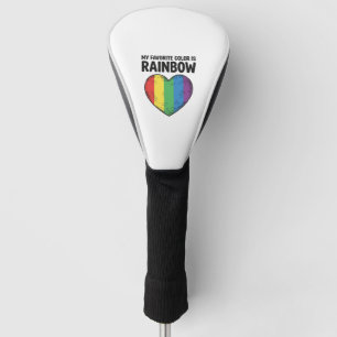 Rainbow Heart Vintage Engraving Favourite Colour S Golf Head Cover