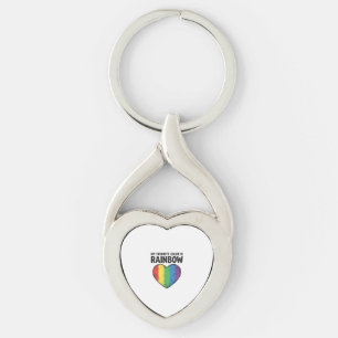 Rainbow Heart Vintage Engraving Favourite Colour S Key Ring