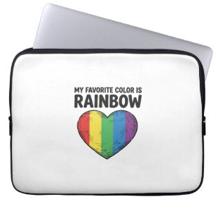 Rainbow Heart Vintage Engraving Favourite Colour S Laptop Sleeve