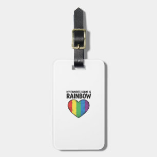 Rainbow Heart Vintage Engraving Favourite Colour S Luggage Tag