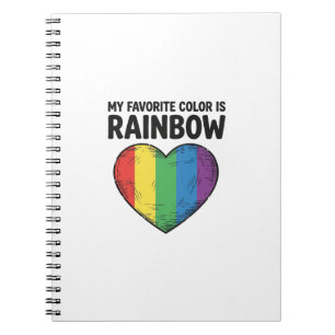 Rainbow Heart Vintage Engraving Favourite Colour S Notebook