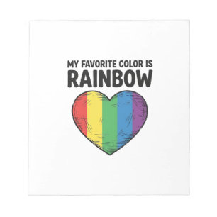 Rainbow Heart Vintage Engraving Favourite Colour S Notepad