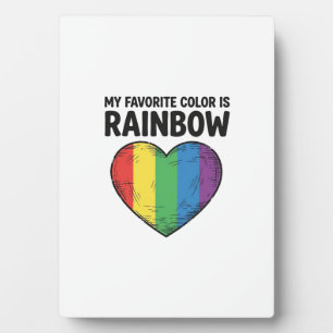 Rainbow Heart Vintage Engraving Favourite Colour S Plaque