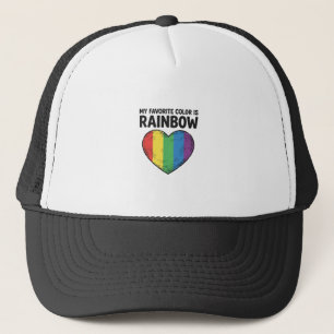 Rainbow Heart Vintage Engraving Favourite Colour S Trucker Hat