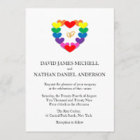 Rainbow Heart Wedding Rings Gay Marriage