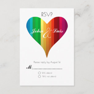 Rainbow Heart Wedding RSVP