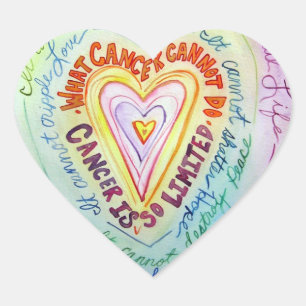Rainbow Heart What Cancer Cannot Do Poem Stickers