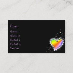 Rainbow Heart with Stars Business Card
