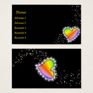 Rainbow Heart with Stars Business Cards