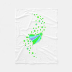Rainbow Heart with Stars Fleece Blanket