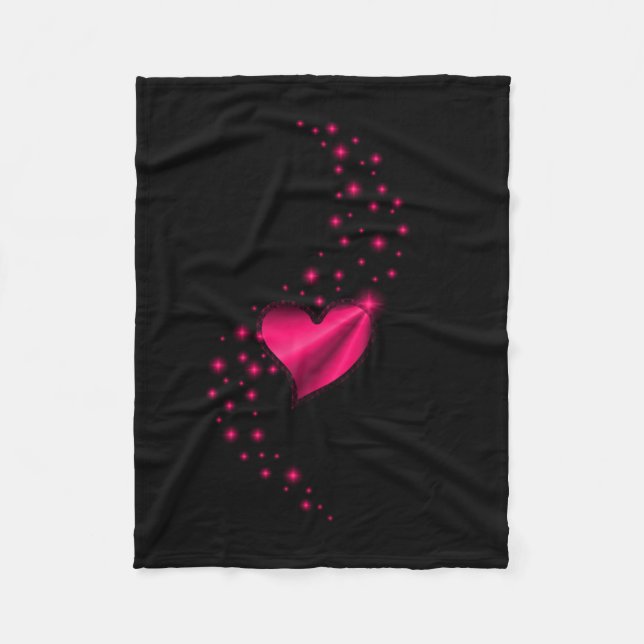 Rainbow Heart with Stars Fleece Blanket (Front)