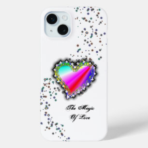 Rainbow Heart with Stars , The Magic Of Love iPhone 15 Mini Case