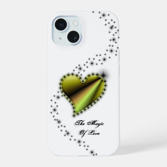 Rainbow Heart with Stars , The Magic Of Love iPhone 15 Case (Back)