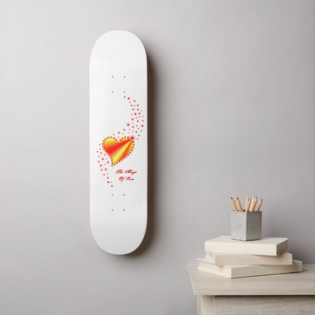 Rainbow Heart with Stars , The Magic Of Love Skateboard (Wall Art)