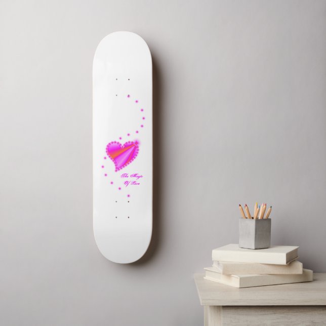 Rainbow Heart with Stars , The Magic Of Love Skateboard (Wall Art)