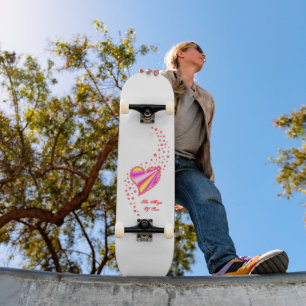 Rainbow Heart with Stars , The Magic Of Love Skateboard