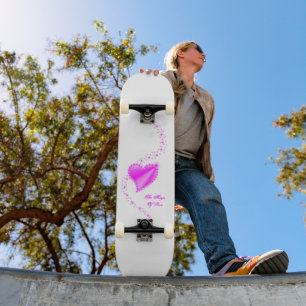 Rainbow Heart with Stars , The Magic Of Love Skateboard