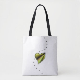 Rainbow Heart with Stars Tote Bag