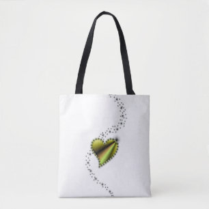 Rainbow Heart with Stars Tote Bag