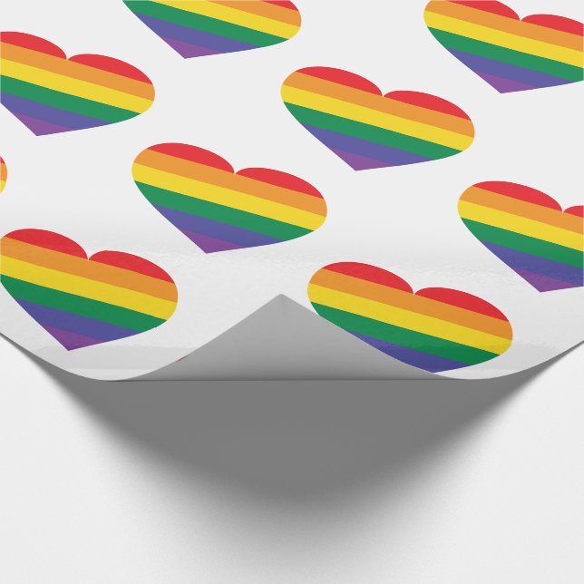 Rainbow Heart Wrapping Paper (Corner)